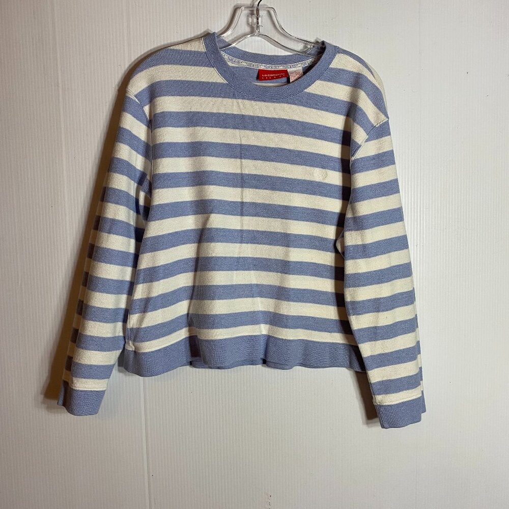 Liz Claiborne Blue and Cream Striped Sweater